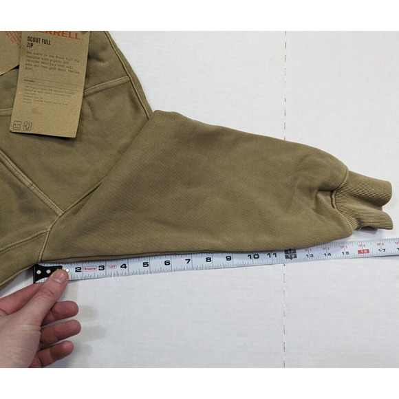 Merrell Scout Zip Up Sweater Women Size XS Beige Relaxed Crop Fit Long Sleeve - Picture 5 of 7